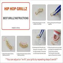 1pc Holiday Gift Single Light-Reflective Hip Hop Teeth Grillz, Unisex Vampire Fangs Electroplated Copper Accessory - Gold - View 7