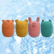 4pcs Baby Bathing Toys Set, Silicone Animal Shape Bubble Bath Ball Sprayer, For Bathtub & Bathroom Daily Use