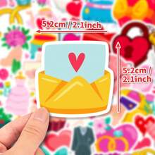 50入組水泥婚禮塗鴉防水涂鴉貼紙,適用於筆記型電腦手機吉他滑板水瓶杠頭盔雪板行李箱冰箱門窗裝飾 - 彩色 - 查看 2