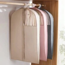 1 Pc 3 Sizes Clothes Hanging Garment Bags, Dress Suit Coat Dust Cover, Home Storage Bag, Wardrobe Hanging Storage Organizer, Moth-Proof Breathable Dust Cover For Closet Clothes Storage - Multicolor - View 3
