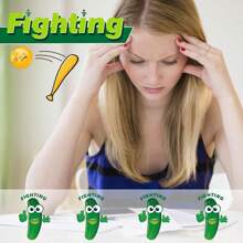 1 件趣味积极土豆迷你针织木土豆娃娃，带积极卡片，可爱积极礼物，可爱便携式激励趣味礼物装饰，适合生日节日派对 - 橄欖綠 - 查看 5