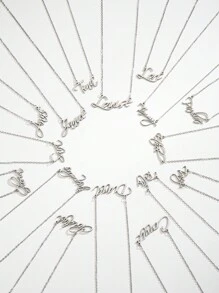 1入個性化女孩名字尼切林公司吊墜女士禮物 - 銀色 - 查看 3