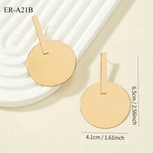 1對時尚新款幾何大圓圈耳環 - 彩色 - 查看 10