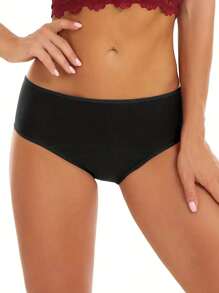 4 Stücke/Set und 3 Stücke/Set Periodenunterhosen für Frauen - nicht absorbierender Typ bequeme leckdichte physiologische Dessous & Unterwäsche - Schwarz - Übersicht 5