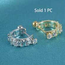 1 Pieza Anillo De Cartílago De Trago De Oreja De Acero Inoxidable Con Herradura De Circonitas Cúbicas, Piercing De Cartílago De Brazalete De Trago, Aro En Helix, Rook, Pendientes De Lóbulo - Como se muestra en la imagen - Ver 7