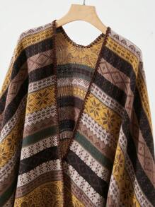 1件男式披肩斗篷 - 棕色 - 查看 2