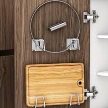 2/4pcs Kitchen Storage Rack Set, Wall Mounted Pot Lid Rack, Under Cabinet Cutting Board Holder, Plate Stand, Multi-Functional Storage Shelf, Kitchen Accessories - Silver - View 9