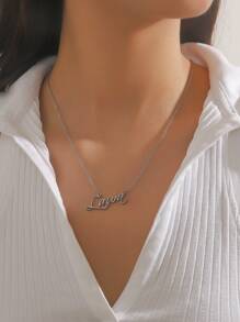 1入個性化女孩名字尼切林公司吊墜女士禮物 - 銀色 - 查看 7