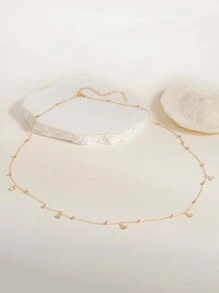 1個女性簡約風格金色鏈條珠子腰帶鍊 - 金色 - 查看 5