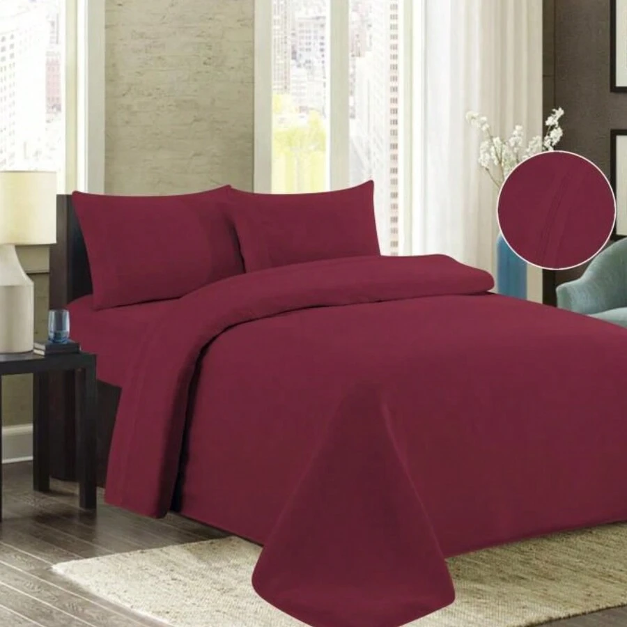 Juego de Sabanas King Size (4pzs), Gravado - Rojo violeta - Ver 1