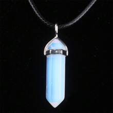 1 件天然石晶水晶項鍊 Pu 皮繩項鍊情侶禮物幸運石項鍊六角柱水晶吊墜項鍊男士女士直銷 - 天然石 - 查看 24