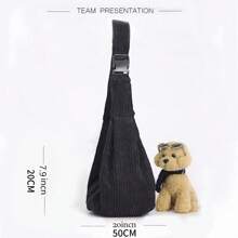 毛絨寵物背包,毛茸茸的寵物肩背包,毛茸茸的貓狗斜揹包,寵物外出肩背包,寵物用品...狗狗攜帶者斜揹包 - 黑色 - 查看 2