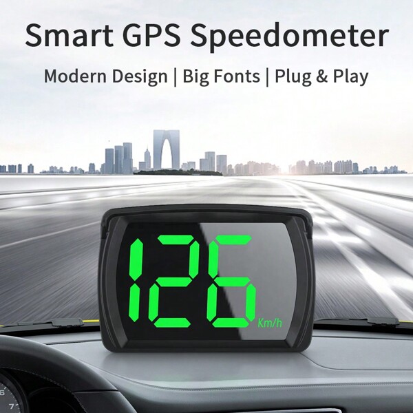 1 Pieza Grabadora para conducir, Accesorio digital para coche, camión y autobús de 2.8 pulgadas, Pantalla frontal GPS con fuente grande, Velocímetro en KMH, Plug and Play