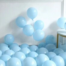 Juego de 141 globos en azul marino y dorado para hacer guirnaldas y arcos, globos metalizados en forma de corona y estrella para decoración de fiesta de cumpleaños, aniversario y Navidad - Azul y blanco - Ver 3