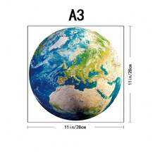 地球各種異形木製拼圖,高級玩家創意禮物,生日禮物,派對遊戲,裝飾畫 - 彩色 - 查看 5