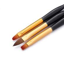 3 件套美甲刷套裝,雙頭美甲筆刷壓克力圓形平面繪畫繪圖襯墊美甲工俱生成器指甲凝膠刷,美甲襯墊刷沙龍在家 Diy 美甲 - 黑色 - 查看 4