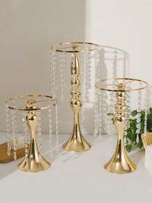 1 pieza Arreglo de flores de mesa, accesorios de decoración de boda o jarrones metálicos para flores en la mesa de hoteles - Dorado - Ver 3