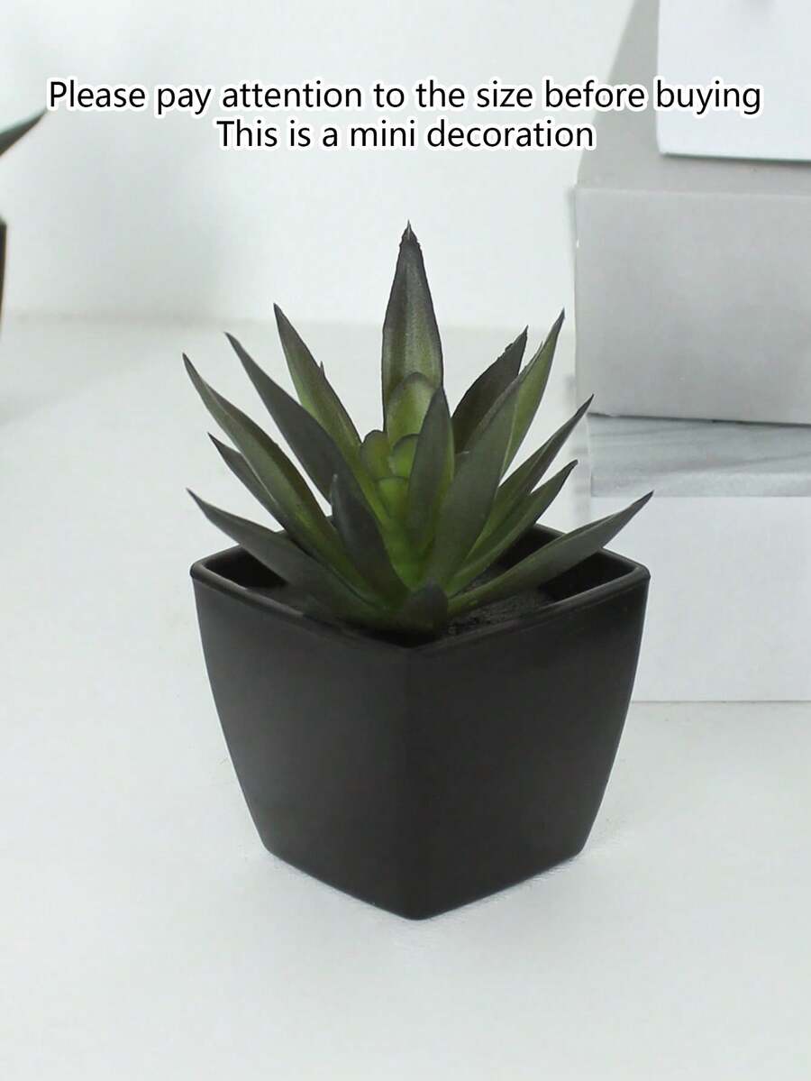 1pc Mini Potted Artificial Succulent Echeveria & Lotus Plant - Multicolor - View 1