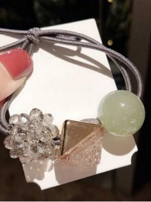 4件套精致高端女士发圈，弹性马尾发圈，也可作手链使用，适合各种发质，波西米亚风情人节发圈，发绳，发圈，发饰，头饰，健身运动跑步服饰发圈 - 彩色 - 查看 8