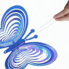 3d風旋轉裝飾品,彩色旋轉掛式室內陽台裝飾,轉騰曼陀羅風旋轉裝飾工藝品裝飾風鈴可摺疊防鳥防護,適用於戶外庭院和花園裝飾 - 炫彩蝴蝶 - 查看 10
