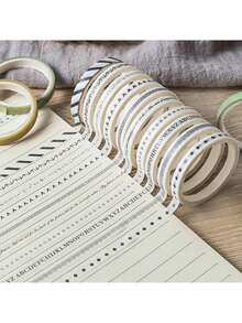 Finego Washi Tape Set 10 Rolls Thin 5mm Assorted Washi Tape Decorative Washi Masking Tape Multi-Purpose Craft Tape In Solid For Kids, DIY, Scrapbooking - Light Purple - View 3