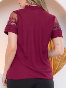 Women Blouses - 紫紅色 - 查看 2
