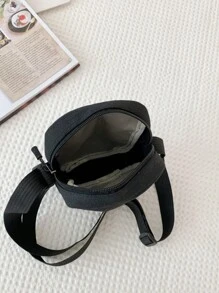 1 Pieza Bolso Bandolera De Moda Para Niños Diseño Simple Poliéster Con Estampado - Negro - Ver 10