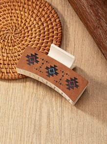 1入pu皮革亞克力西部圖案印花沙漠仙人掌裝飾髮卡,應節禮物贈予女性、妻子、女兒 - 白色 - 查看 6