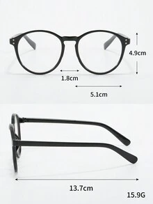 1 副女士圆形超大镜框眼镜，带双铆钉细节，适合摄影和日常使用 - 無色 - 查看 5