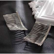 4/10 件女式銀色金屬髮梳,精美diy 簡約髮側梳夾婚禮新娘派對女式髮型配件增強您的髮型,看起來完美無瑕時尚髮梳帶插入件適合女式髮梳大號簡單髮夾瀏海固定排列髮帶背面頭飾 髮梳 頭飾 - 銀色 - 查看 3