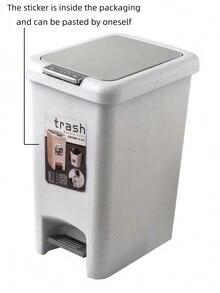 1 件 2.64 加侖（約 10 公升）灰色浴室垃圾桶,踩式垃圾桶,適合家庭和商業用途,有蓋,非常適合浴室、廚房、臥室、客廳、辦公室、洗衣房 - 灰色 - 查看 3