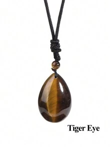 1 件天然石吊墜水滴形水晶項鍊適合男士女士日常佩戴靈氣治療珠寶禮物 - Necklace - 查看 12