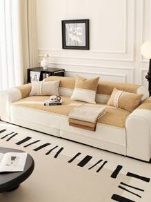 1個厚實的絨布萬用沙發墊,現代風格寵物防護,防滑沙發套適用於客廳l形組合和1/2/3/4座椅沙發(分開售賣) - 駝色 - 查看 5