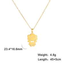 1條女士不鏽鋼愛情圖案卡通男孩和女孩吊墜項鍊,家庭聖誕禮物 - 小人系列 - 查看 23