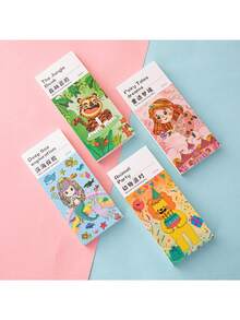 1本兒童水彩填色本,童話夢幻主題,附有圖片,適合diy書籤和塗鴉繪畫 - 粉色 - 查看 6