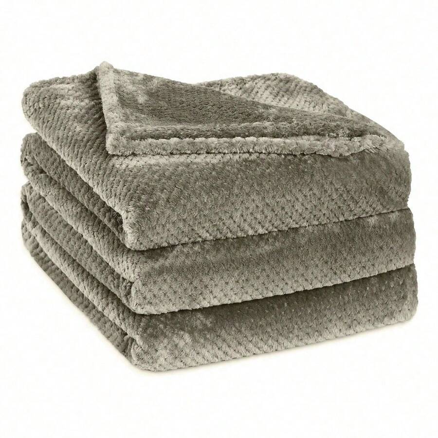 羊毛絨毯,適用於沙發的特大尺寸,柔軟舒適的毛茸茸裝飾,沙發厚實床毯(淺棕色)