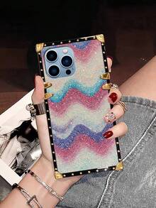 1 Ốp điện thoại chống rơi thương hiệu thời trang hình vuông lấp lánh Tương thích với iPhone 12Promax - Nhiều màu - Xem 2