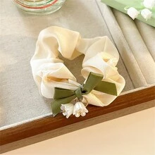 7入組春季百合花髮飾，女士和女孩彈性綁髮帶和髮圈 - 彩色 - 查看 7