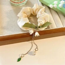 7入組春季百合花髮飾，女士和女孩彈性綁髮帶和髮圈 - 彩色 - 查看 8