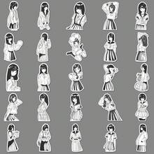 50張/組動漫女孩與校服塗鴉風格防水貼紙,適用於手機殼,行李箱等 - 彩色 - 查看 4