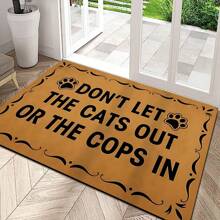 1入現代風門墊,帶有黑色字母和原始木紋設計,吸水迅乾材質和耐用的橡膠底部,柔軟舒適的擦洗和可機洗的防滑室內/室外地墊,適用於客廳、廚房、臥室和室內裝飾,通用於所有季節 - 彩色 - 查看 1