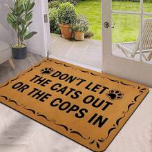 1入現代風門墊,帶有黑色字母和原始木紋設計,吸水迅乾材質和耐用的橡膠底部,柔軟舒適的擦洗和可機洗的防滑室內/室外地墊,適用於客廳、廚房、臥室和室內裝飾,通用於所有季節 - 彩色 - 查看 3