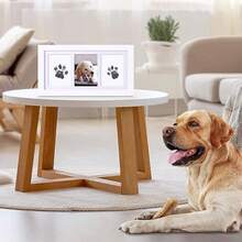 Pet Diy Paw Print Memorial Frame, Table Display, And 1 Set/2pcs Wash Free Ink Pad Included - White - View 3