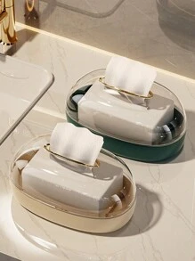 1pc Simple & Vintage Wall Mounted Tissue Box - Yellow - View 3