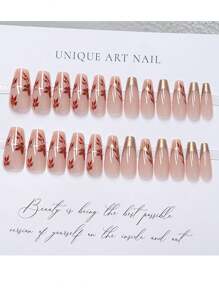 JIEYAN 24入組法式美甲套裝,適用於派對、日常穿搭和舞蹈,包含果凍凝膠和美甲沙板,讓你升級外觀 - 彩色 - 查看 2