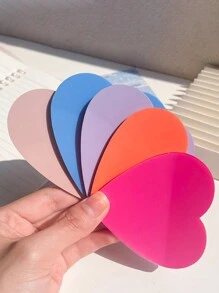 2sets 100 Sheets Semi-Transparent Heart Shaped Waterproof Pet Memo Sticky Notes, Writable Label Tags Back To School