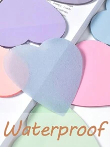 2sets 100 Sheets Semi-Transparent Heart Shaped Waterproof Pet Memo Sticky Notes, Writable Label Tags Back To School