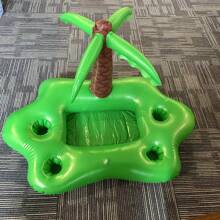 1個可充氣的椰樹形狀飲品托盤,適用於泳池派對,pvc浮動飲品架 - 綠色 - 查看 4