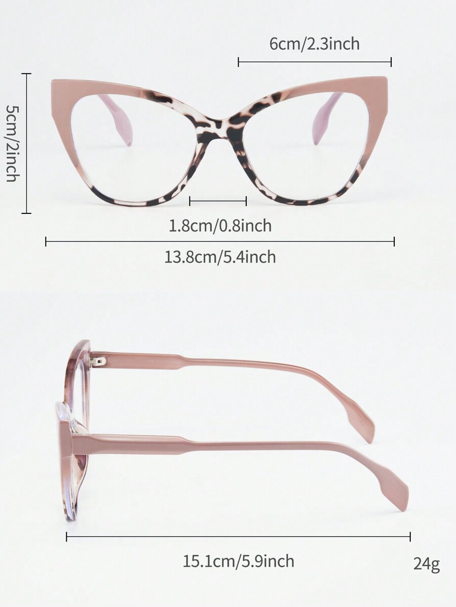 1pc/2pcs Oversized Cat Eye Lightweight Blue Light Blocking Transparent