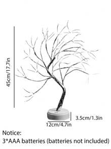 1pc Tabletop Bonsai Tree, Light Decorative With 108 LED USB Or AA Battery Operated DIY Artificial Tree Lamp For Bedroom Home Party And Outdoor, Holiday Decoration Christmas Decor Christmas Gift Thanksgiving Christmas Tree Decor Ornaments Christmas Light Bedroom Decor Home Decor Party Decor Holiday Festival Room Decor - Copper Wire Tree Light - View 3